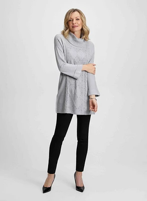 Tunic Sweater & Black Slim Leg Jeans