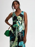 Tropical Print Maxi Dress