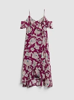 Floral Print Cold Shoulder Dress
