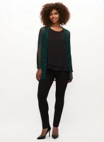 Plaid Print Open Front Top