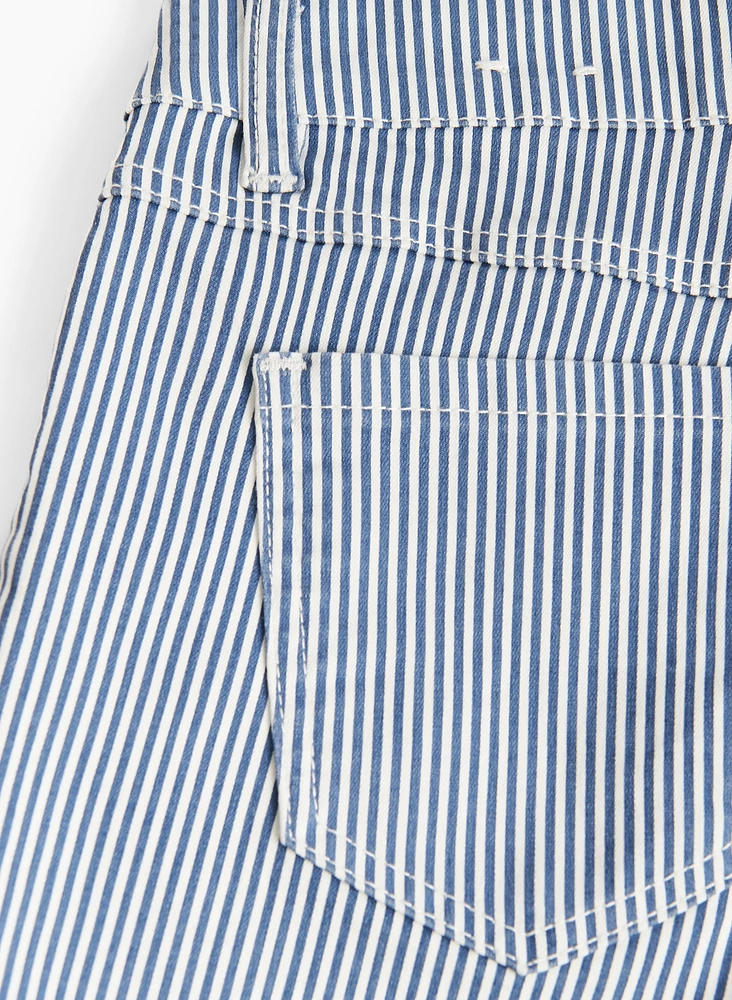 Short en denim à rayures