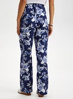 Floral Print Pull-On Pants