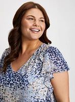 Printed Ruffle Detail Blouse