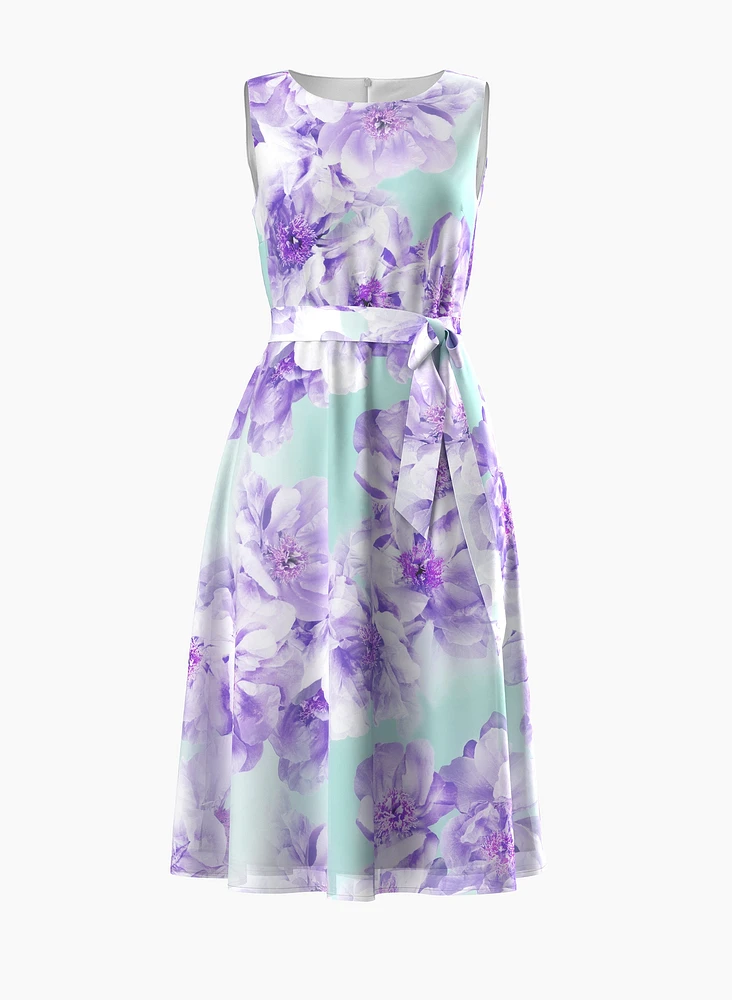 Floral Print Belted Dress