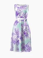 Floral Print Belted Dress