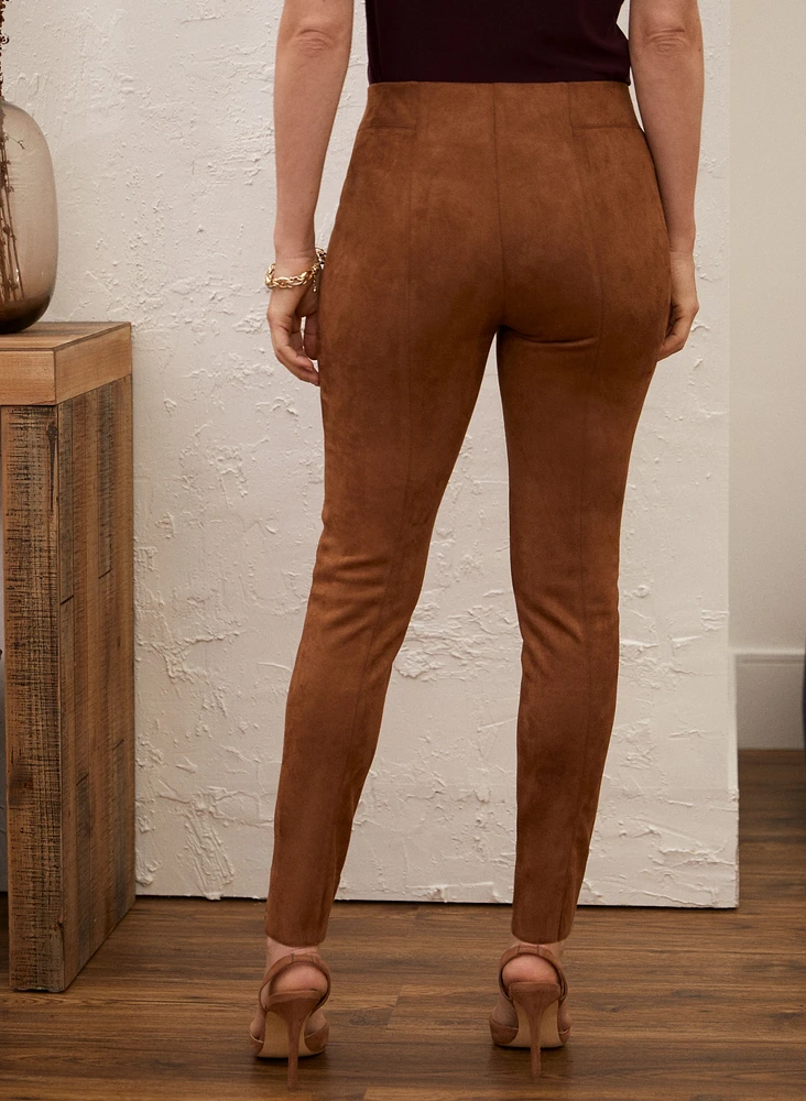 Pull-on Faux Suede Leggings