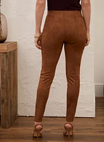 Pull-on Faux Suede Leggings