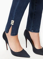 Pearl Detail Pull-On Jeans
