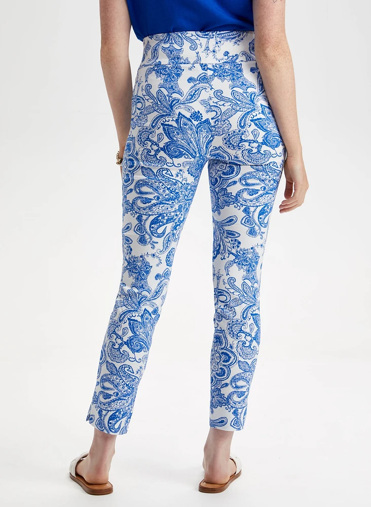 Paisley Print Slim Leg Pants