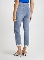 Lace Hem Ankle Leg Jeans