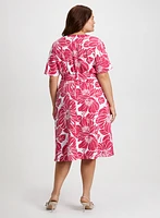 Robe florale ajustée et évasée