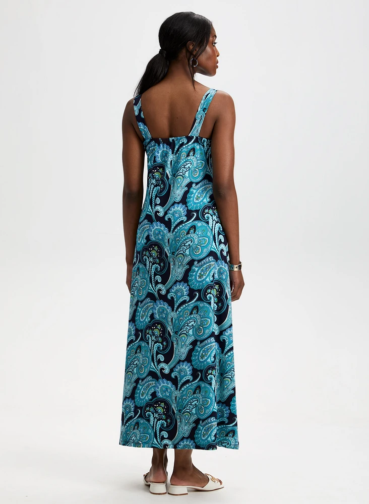 Robe maxi à motif cachemire