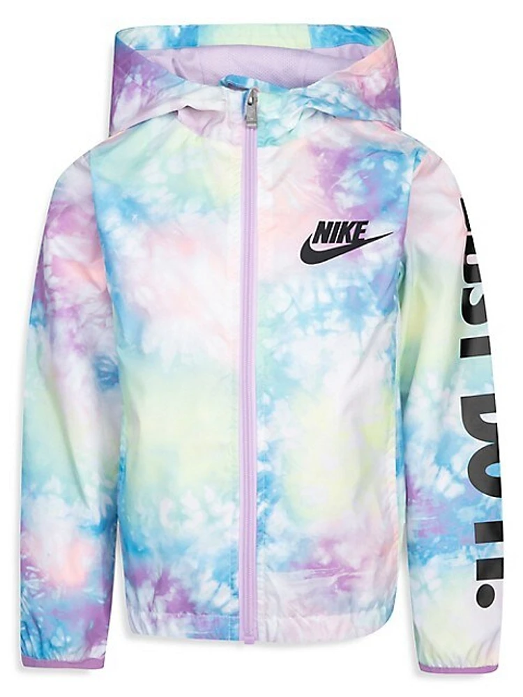 Nike Child Girls' Just Do It Printed Windbreaker / White