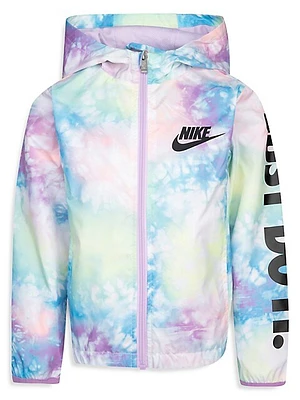 Nike Child Girls' Just Do It Printed Windbreaker / White