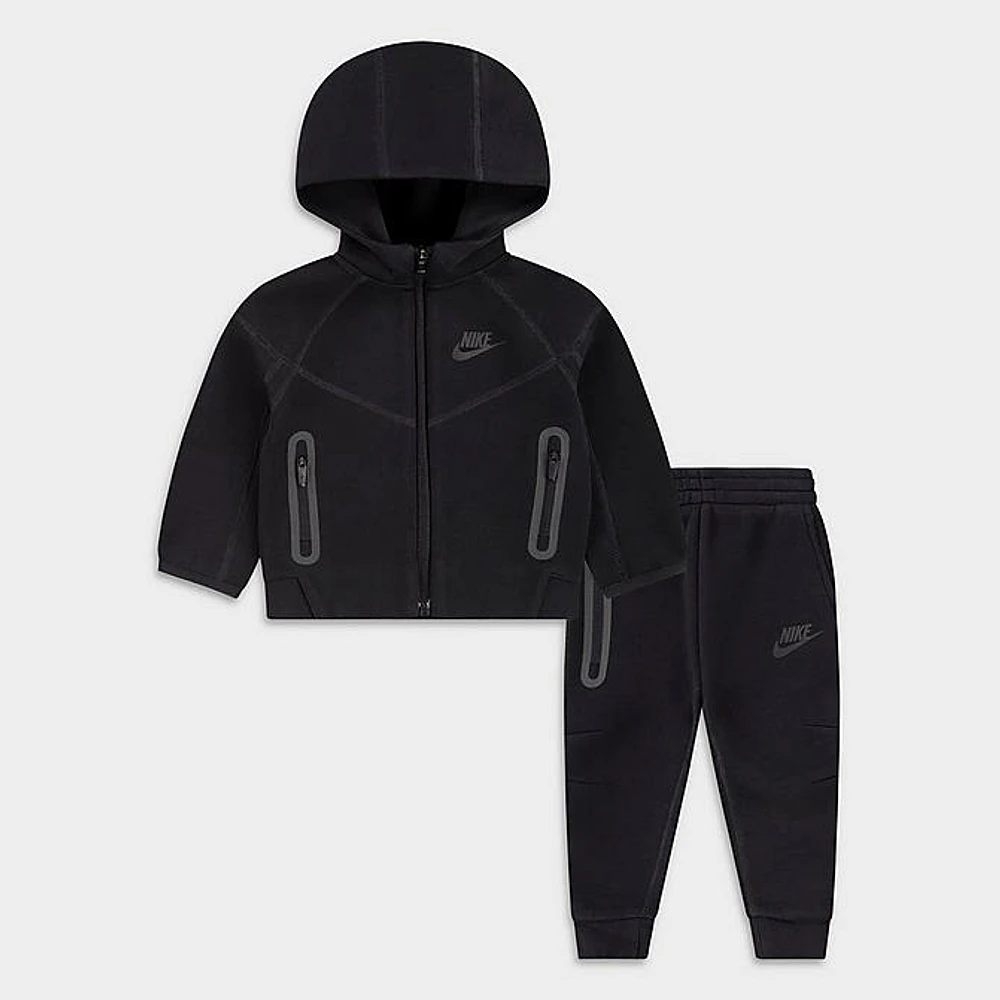 kid NIKE TECH FLEECE 2-PIECE FULL-ZIP SET (BLACK)
