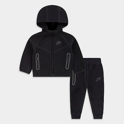 kid  NIKE TECH FLEECE 2-PIECE FULL-ZIP SET (BLACK)
