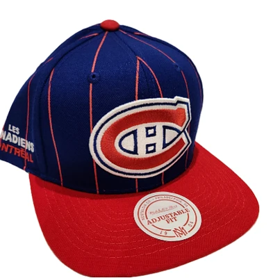 Montreal Canadiens NHL Mitchell & Ness Men's Navy Pin Stripe Snapback