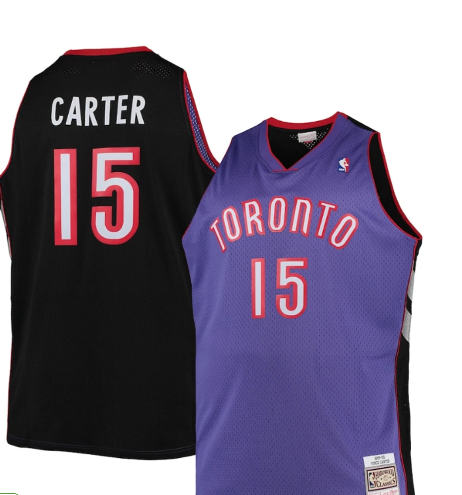 Men's Mitchell & Ness Vince Carter Purple Toronto Raptors Big Tall 1999/00 Hardwood Classics Swingman Jersey