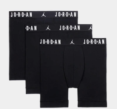 Flight Cotton 3 Pack Mens Boxers (Black)