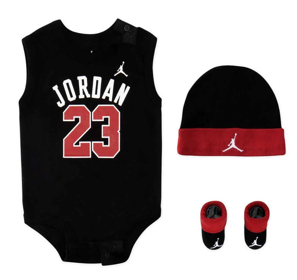 JORDAN 23 JERSEY 3 PIECE INFANT SET - BLACK