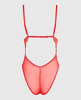Combiné en dentelle non doublée avec découpe