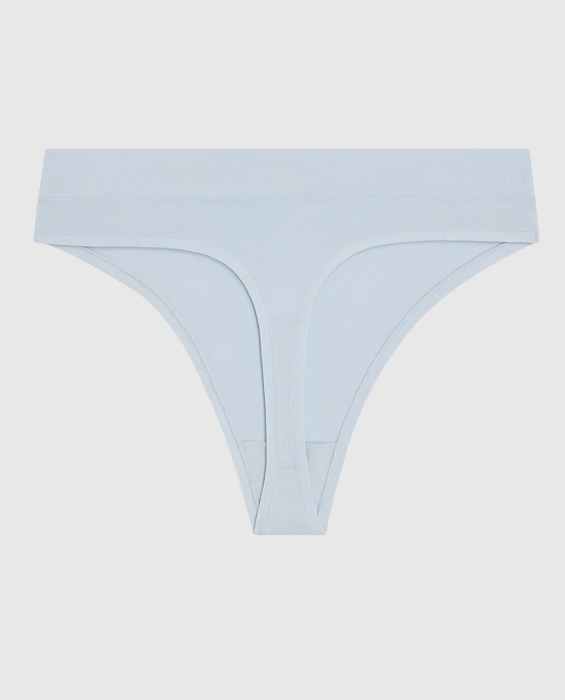 High Leg Thong Panty in Vista Blue