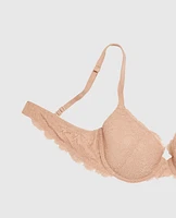Lightly Lined Full Coverage Bra with Allover Lace Rosetan