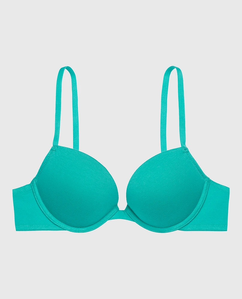 Cotton Push Up Bra Beach Teal