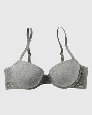 Cotton Lightly Lined Demi Bra Chill Grey