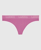Smooth Thong Panty with Logo Band
