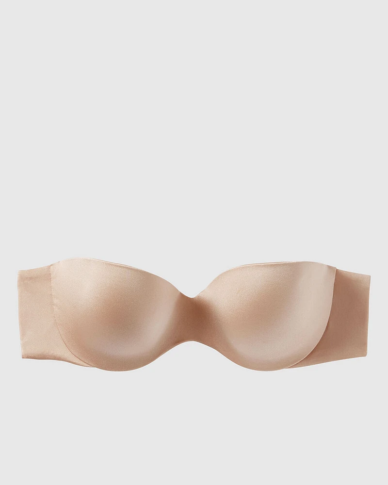 Soutien-gorge sans bretelles légèrement doublé havane