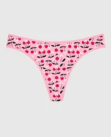 Cotton Thong Panty Cherry On Top