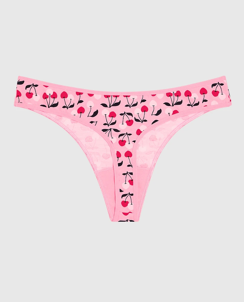 Cotton Thong Panty Cherry On Top