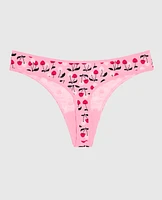 Cotton Thong Panty Cherry On Top