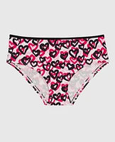Cotton Hipster Panty in Graffiti Hearts