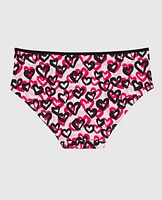 Cotton Hipster Panty in Graffiti Hearts