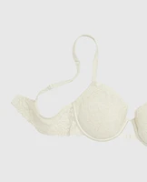 Soutien-gorge balconnet légèrement doublé en dentelle
