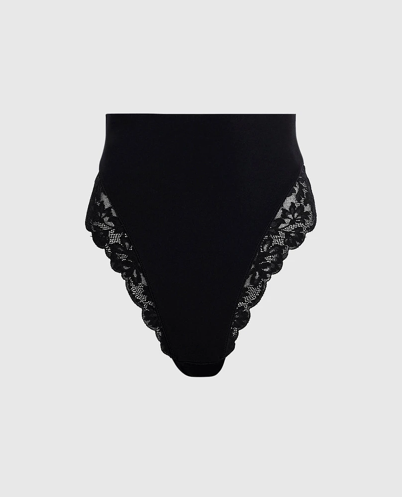 High Waist Smoothing Cheeky Panty Black