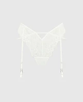 High Leg G-String Panty with Garter Straps