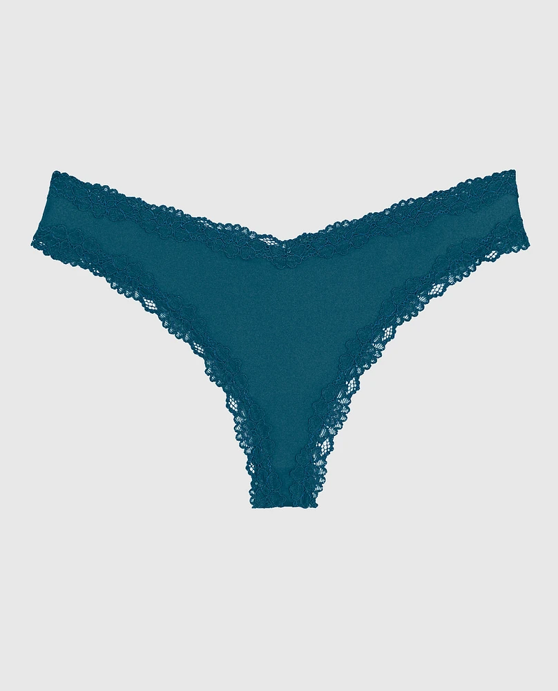 Tanga avec bordure en dentelle