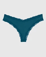 Tanga avec bordure en dentelle