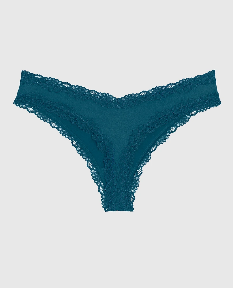 Tanga avec bordure en dentelle