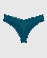 Tanga avec bordure en dentelle