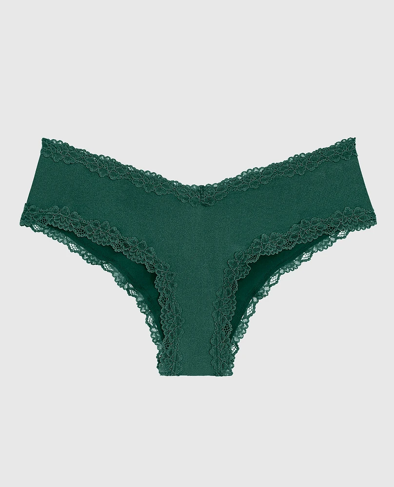 Cheeky Panty With Lace Trim Emerald Green