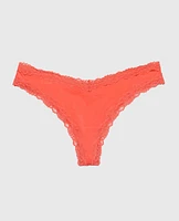 Thong Panty with Lace Trim Flare