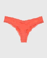 Thong Panty with Lace Trim Flare