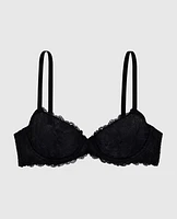 Unlined Demi Bra with Allover Lace