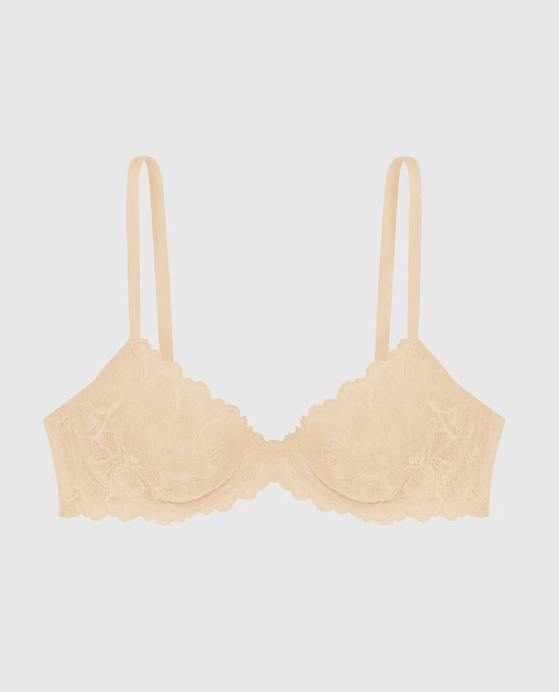 Soutien-gorge demi-buste non doublé en dentelle