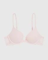 Push Up Bra with Lace Wing Pink-A-Boo