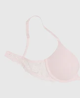 Push Up Bra with Lace Wing Pink-A-Boo